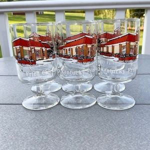 6 KFC ** RARE** KENTUCKY FRIED CHICKEN CORDIAL GLASSES - PRE 1991